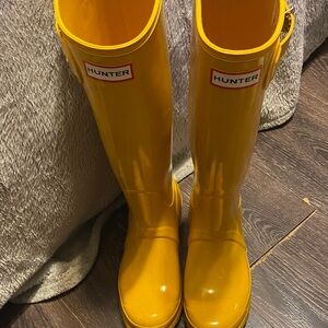 Hunter Yellow Tall Rain Boots